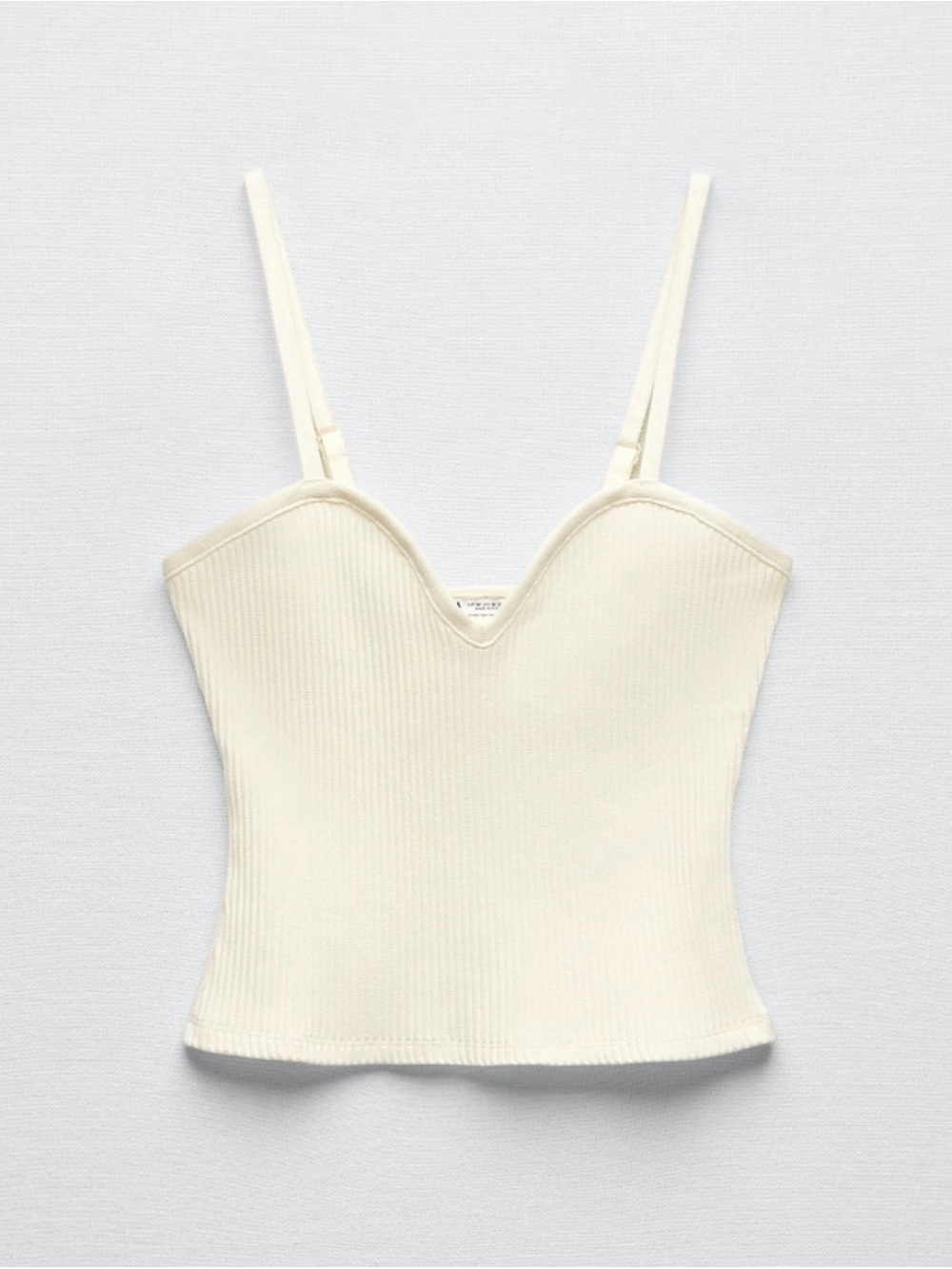 Zara cream ribbed crop top